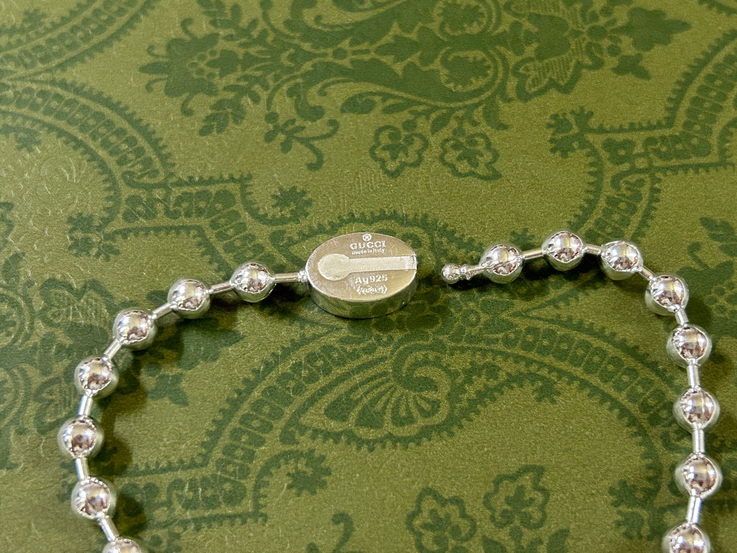 Double Gucci Interlocking Gucci Green Necklace